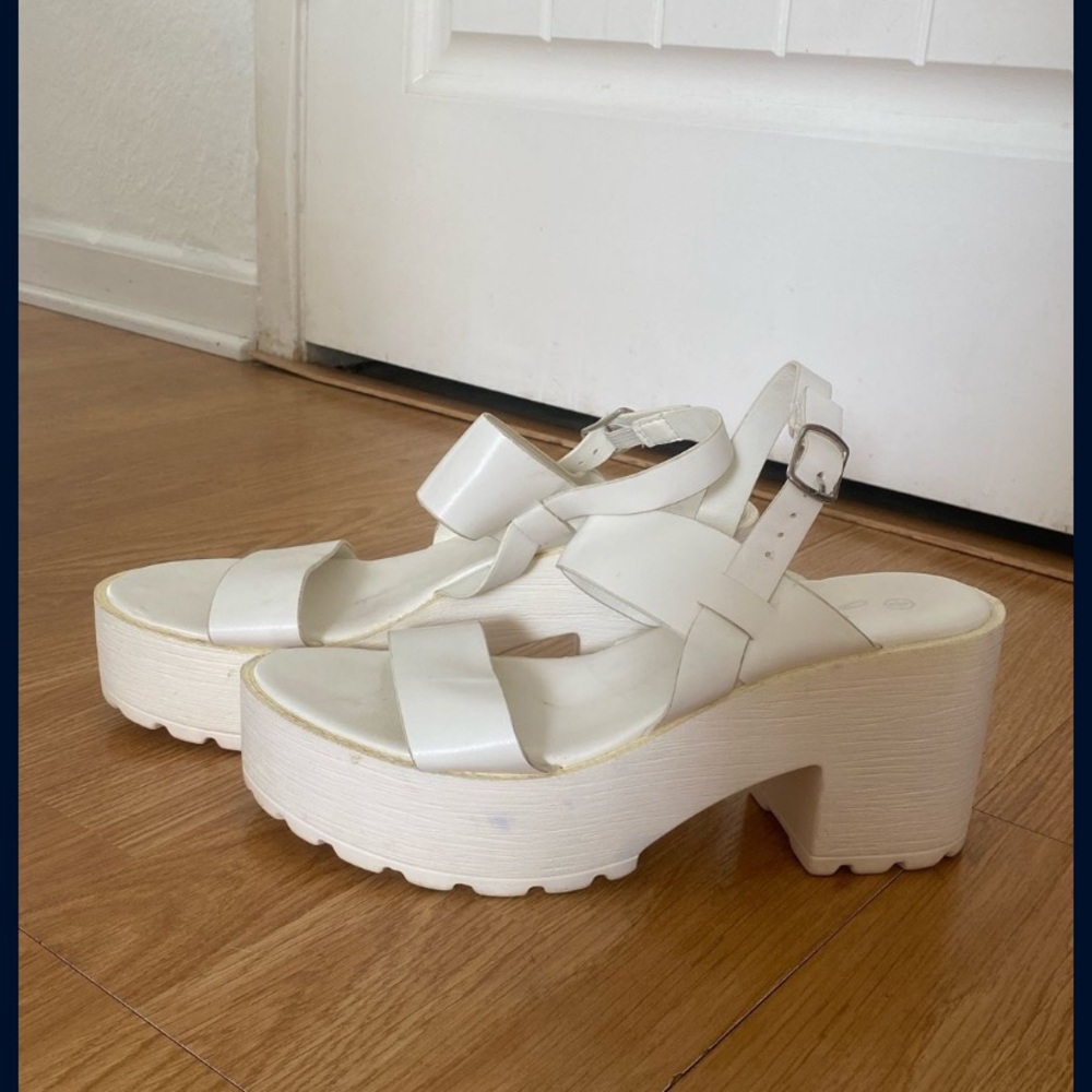 White Platform Sandal Heel